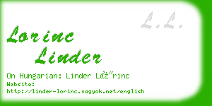 lorinc linder business card